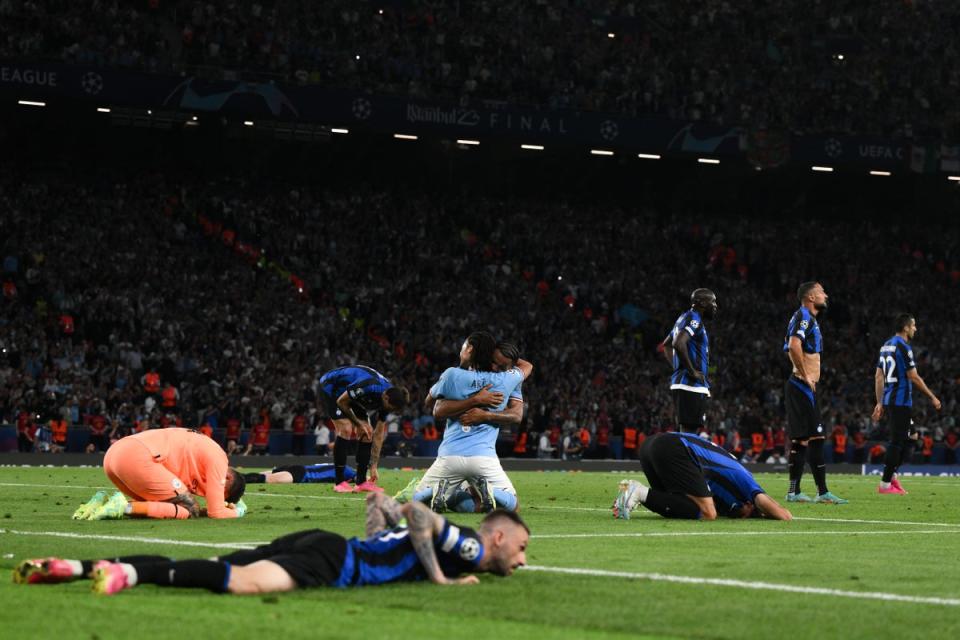 Inter’s loss against Manchester City last year was the first time since 2016 that a club with a revenue of less than €330m reached the final (Getty)