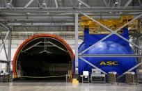 An autoclave is seen during a media tour of the Boeing 777X at the Boeing Composite Wing Center in Everett