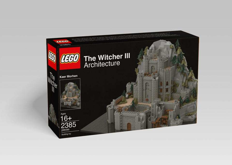 Guide Strats' virtual The Witcher III Kaer Morhen LEGO build packaging. 
