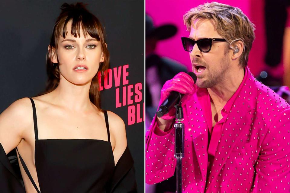 <p>Emma McIntyre/Getty; Frank Micelotta/Disney via Getty</p> Kristen Stewart; Ryan Gosling at the Oscars on March 10, 2024