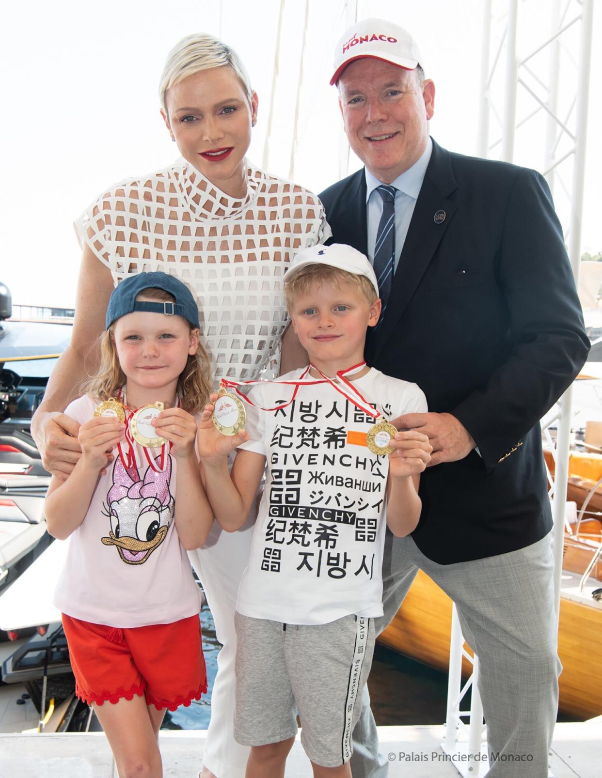 Princess Charlene and Prince Albert Pose with Twins as They Graduate from Water Safety Camp. Credit: Prince's Palace of Monaco