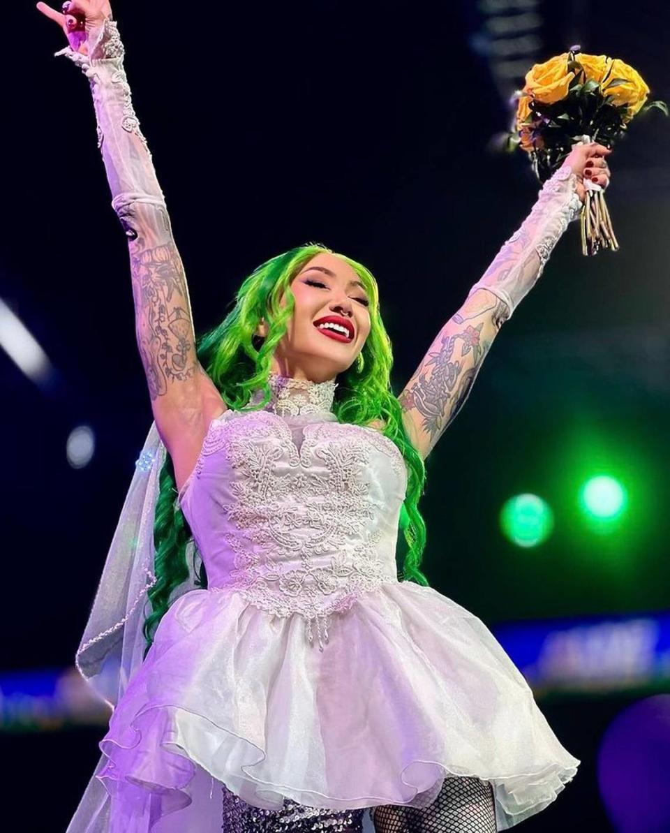 WWE Superstar Shotzi eloped in Vegas, and then she wrestled in her wedding dress later that night.