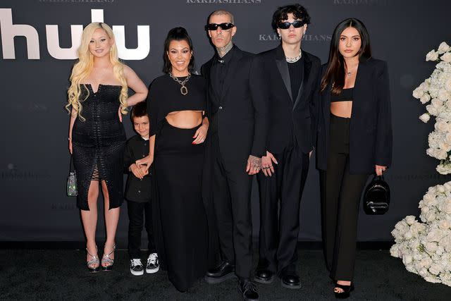 Frazer Harrison/Getty Images Alabama Barker, Reign Disick, Kourtney Kardashian, Travis Barker, Landon Barker and Atiana De La Hoya