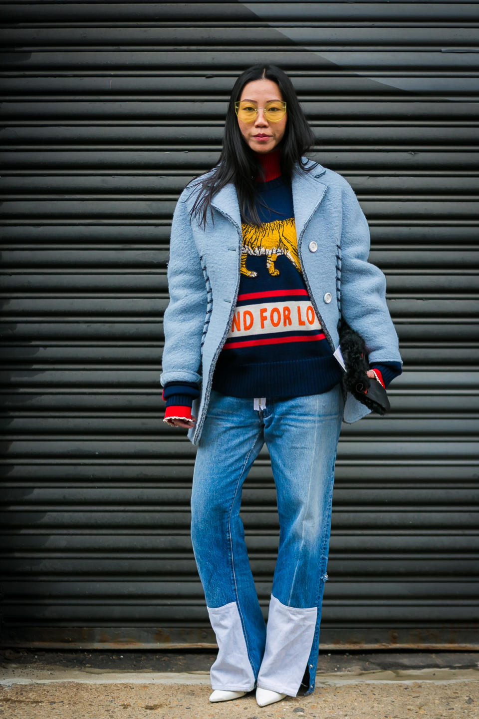 A spectacular pair of jeans spotted before the Proenza Schouler show at New York Fashion Week.