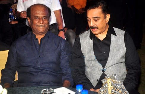 Tamil super stars Rajinikanth and Kamal Haasan took their decades-long friendship to the next level, as they hinted of a possible tie-up, politically. While the fans of both the superstars were thrilled at the news, Tamil Nadu parties have sought to downplay their reactions to the news. Rajinikanth first announced that he would be venturing into politics and setting up his party in 2017. This, however, hasn’t materialised so far, while Kamal Haasan launched his party, the Makkal Needhi Maiam, in February, 2018. <em><strong>Image credit</strong></em>: Bollywood Hungama.