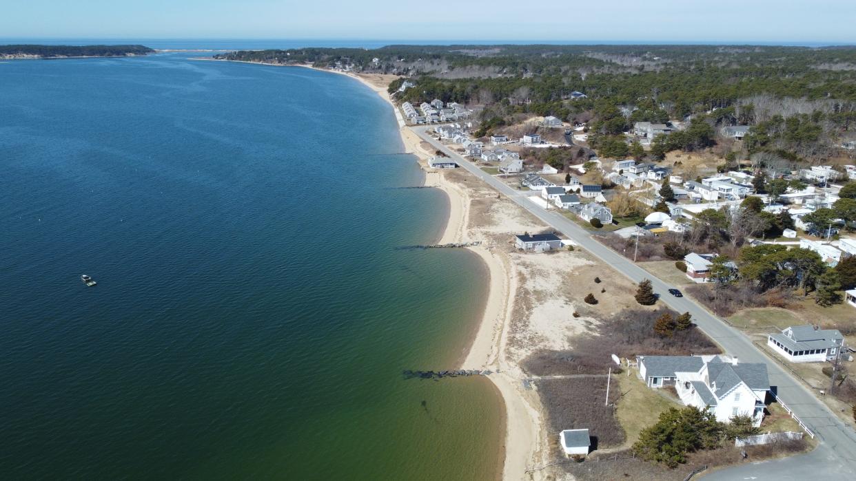 A drone photo of Wellfleet.