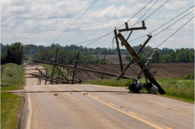 Parts of northwest Illinois saw wind gusts of up to 50 mph during a storm on Tuesday, May 21, 2024. Dozens of power lines were damaged.