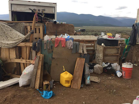 Conditions at a compound in rural New Mexico where 11 children were taken into protective custody for their own health and safety after a raid by authorities, are shown in this photo near Amalia, New Mexico, U.S., provided August 6, 2018. Taos County Sheriff's Office/Handout via REUTERS