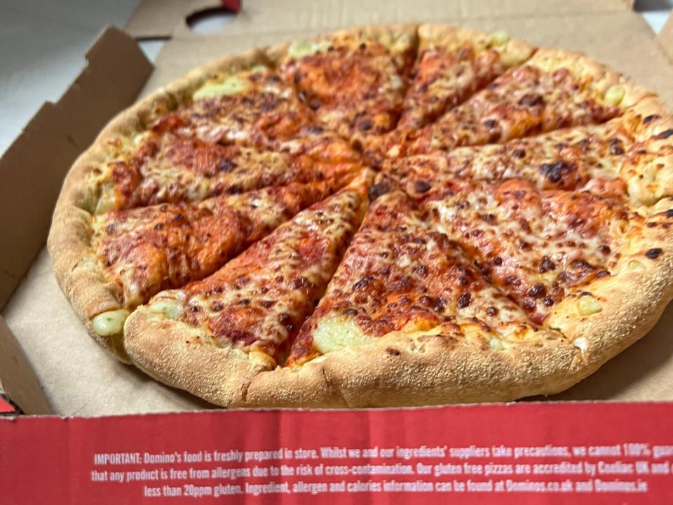 Pizza from Domino's in a box