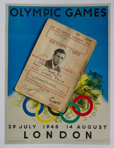 An identity card and poster used by British Olympian Lionel Price during the 1948 Olympic Games. Price, 85, is the last surviving member of Great Britain's 1948 Olympic basketball team