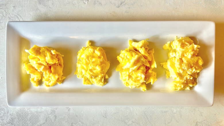 Scrambled eggs four ways