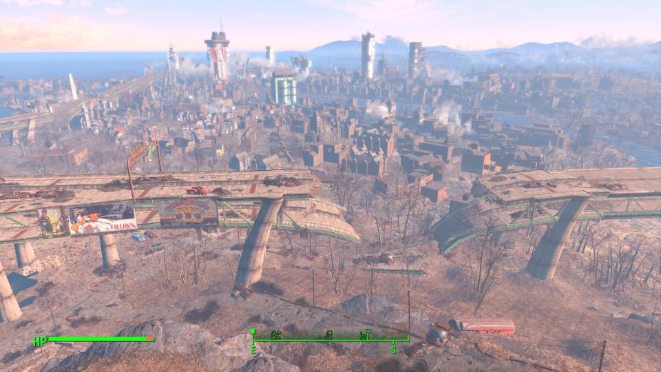 Fallout 4 comparison screenshots showing the increased level of detail