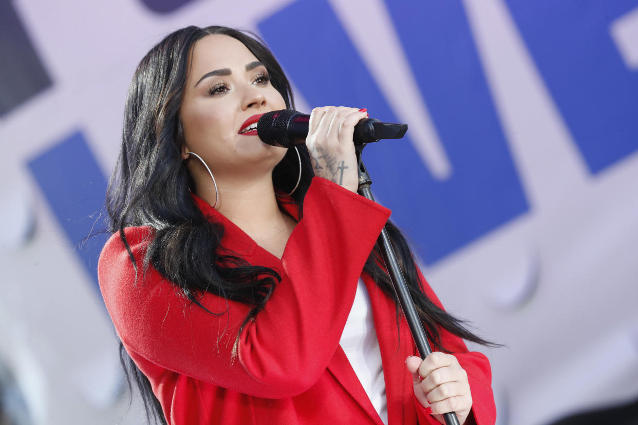 Demi Lovato performs at March for Our Lives on March 24&nbsp;in Washington, D.C. The artist has long been candid about her experience with addiction. (Photo: Paul Morigi via Getty Images)