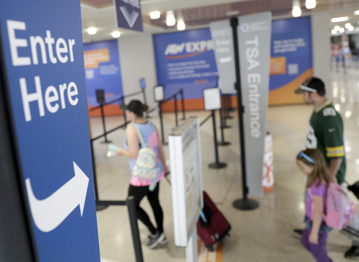 Appleton International Airport is busy with flights on June 28, 2022, in Greenville, Wis.