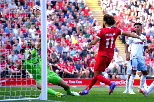 Mohamed Salah scores for Liverpool