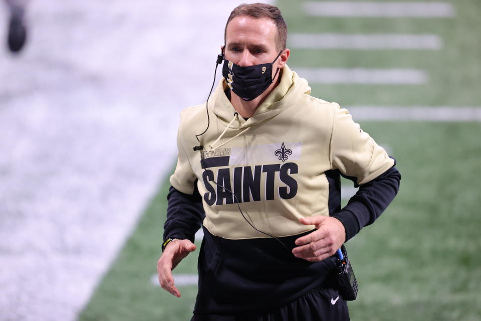 The New Orleans Saints reportedly aren't rushing Drew Brees back for the Week 15 showdown with the Kansas City Chiefs. (Photo by Kevin C. Cox/Getty Images)