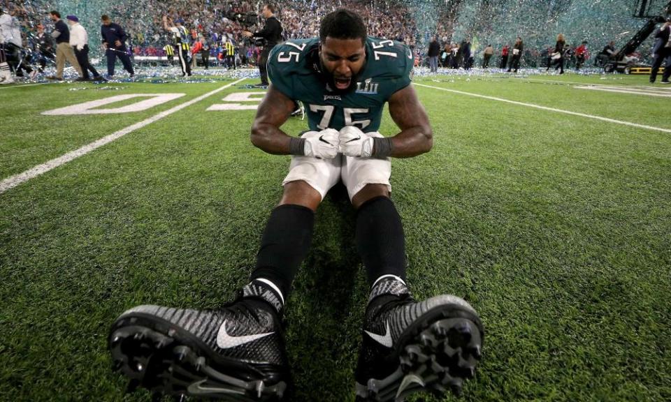 Vinny Curry takes in the Eagles’ first Super Bowl victory