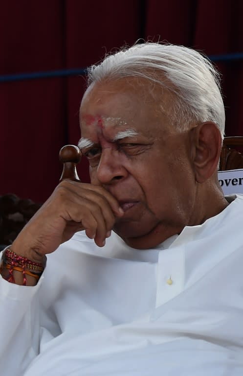 Sri Lankan Tamil National Alliance (TNA) party leader and newly-elected opposition leader Rajavarothiam Sampanthan, pictured during an event in the eastern town of Muttur, on August 22, 2015