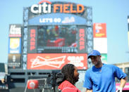 NEW YORK, NY - AUGUST 20: Former Rutgers football player Eric LeGrand (L) speaks with David Wright #5 of the New York Mets before a game against the Milwaukee Brewers at Citi Field on August 20, 2011 in the Flushing neighborhood of the Queens borough of New York City. LeGrand was paralyzed during a kickoff return in October 2010. (Photo by Patrick McDermott/Getty Images)