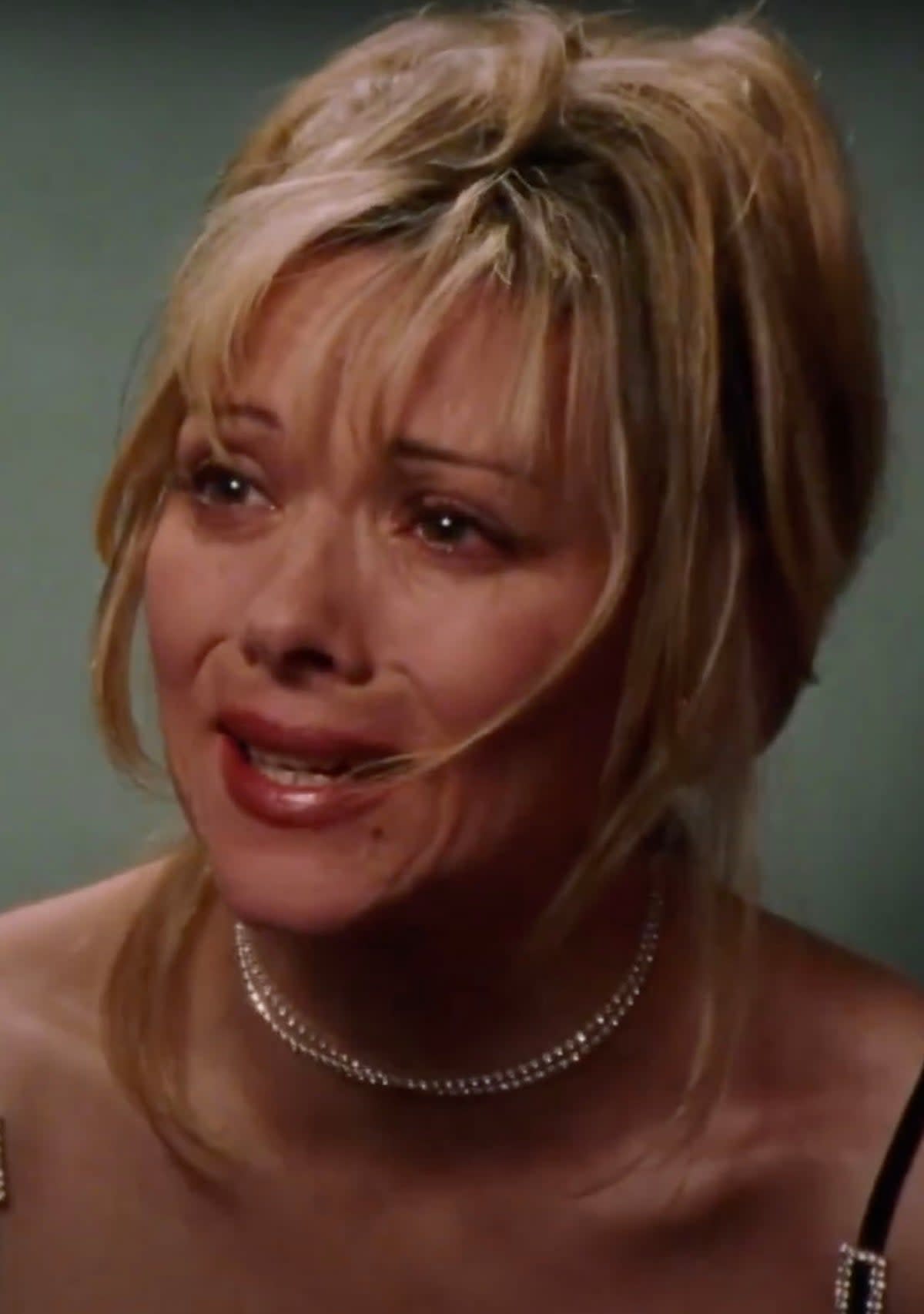 Kim Cattrall’s Samantha weeps over the insubstantial size of her boyfriend’s penis in a classic episode of ‘Sex and the City’ (HBO)