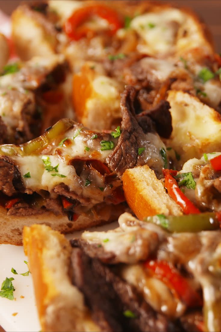 Philly Cheesesteak Cheesy Bread