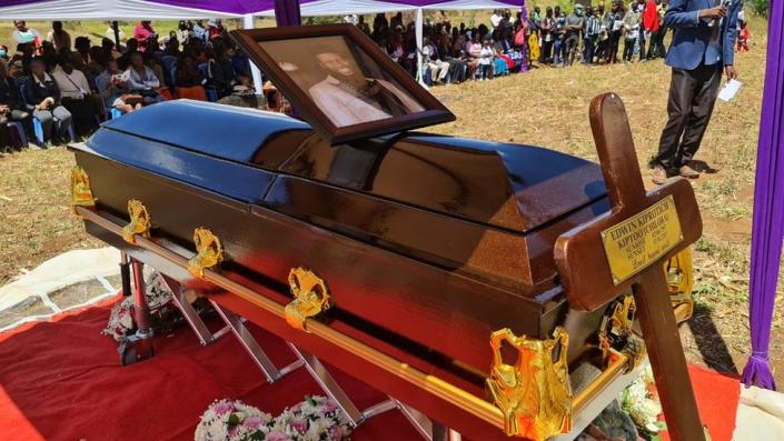 Coffin of Edwin Chiloba in Kenya - January 17, 2023