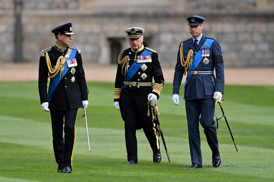 Prince Edward, Earl of Wessex, King Charles III and Prince William,