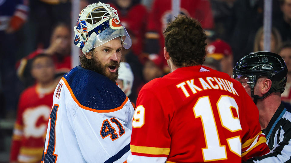 The Flames and Oilers are bringing their heated rivalry to the NHL playoffs. (Sergei Belski-USA TODAY Sports)