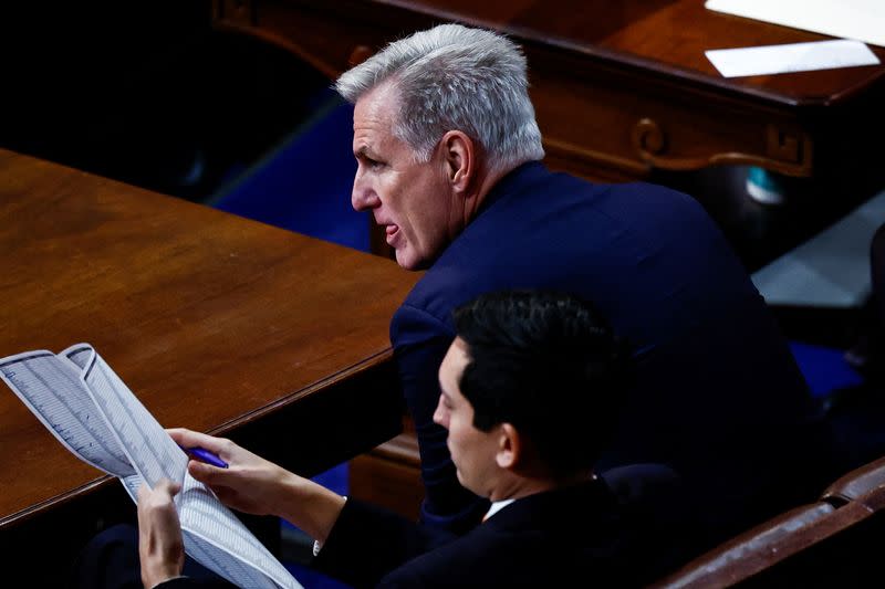 U.S. representatives gather for a fourth day to try to elect a new Speaker of the House at the U.S. Capitol in Washington