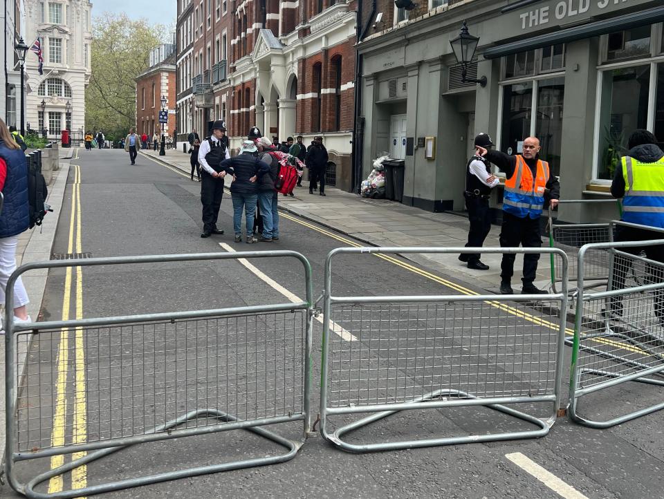 Most people were unable to get close to the procession area.