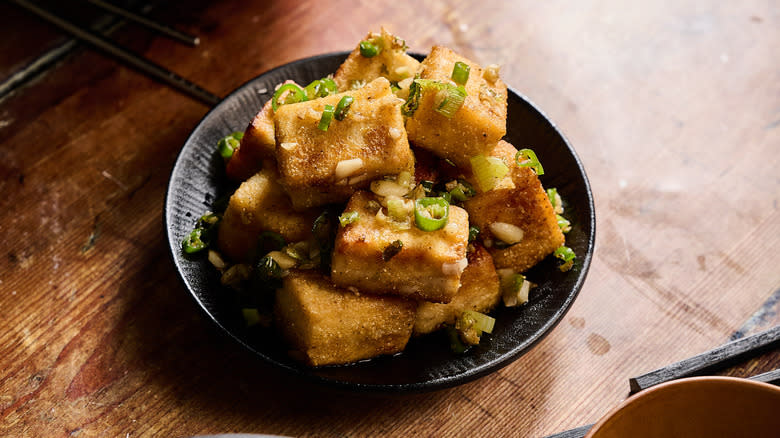 fried tofu on plate