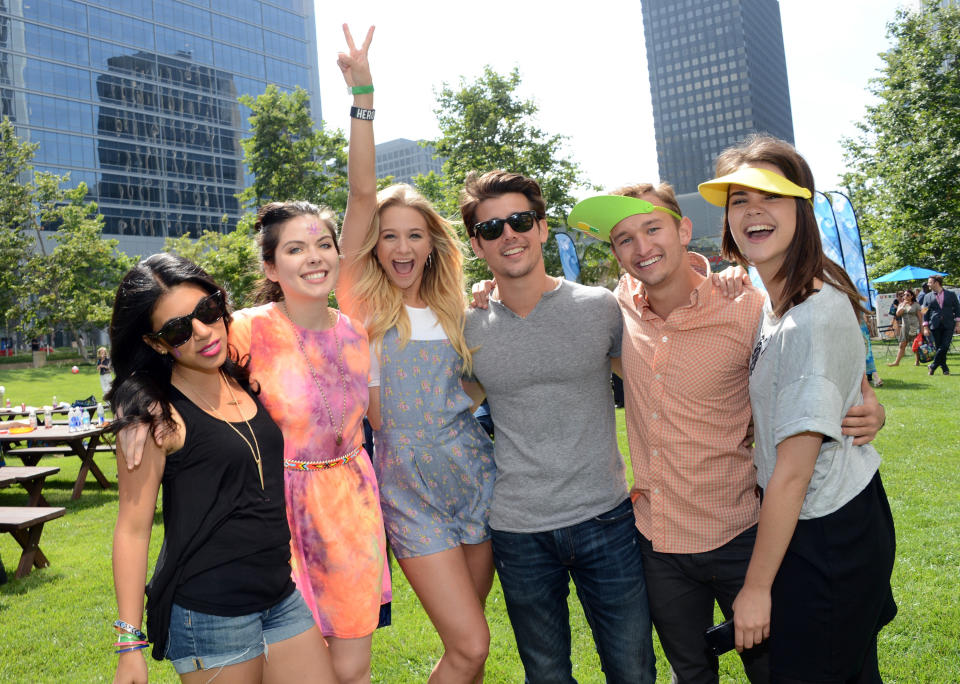 LOS ANGELES, CA - JUNE 02:  (L-R) Chrissie Fit, Grace Phipps, Mollee Gray, John DeLuca, Kent Boyd, and Maia Mitchell attend the Elizabeth Glaser Pediatric AIDS Foundation's 24th Annual 'A Time For Heroes' at Century Park on June 2, 2013 in Los Angeles, California.  (Photo by Jason Kempin/Getty Images for EGPAF)