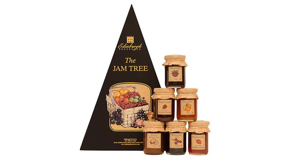 <p><a rel="nofollow noopener" href="https://www.johnlewis.com/edinburgh-preserves-the-jam-tree-box-660g/p158120" target="_blank" data-ylk="slk:John Lewis, £15;elm:context_link;itc:0;sec:content-canvas" class="link "><em>John Lewis, £15</em></a> </p>