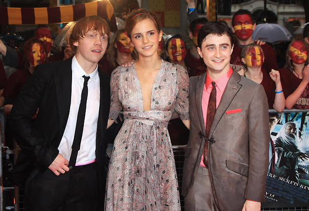 Rupert Grint, Emma Watson y Daniel Radcliffe en el estreno de la última película de Harry Potter la semana pasadaTim Whitby/Getty Images