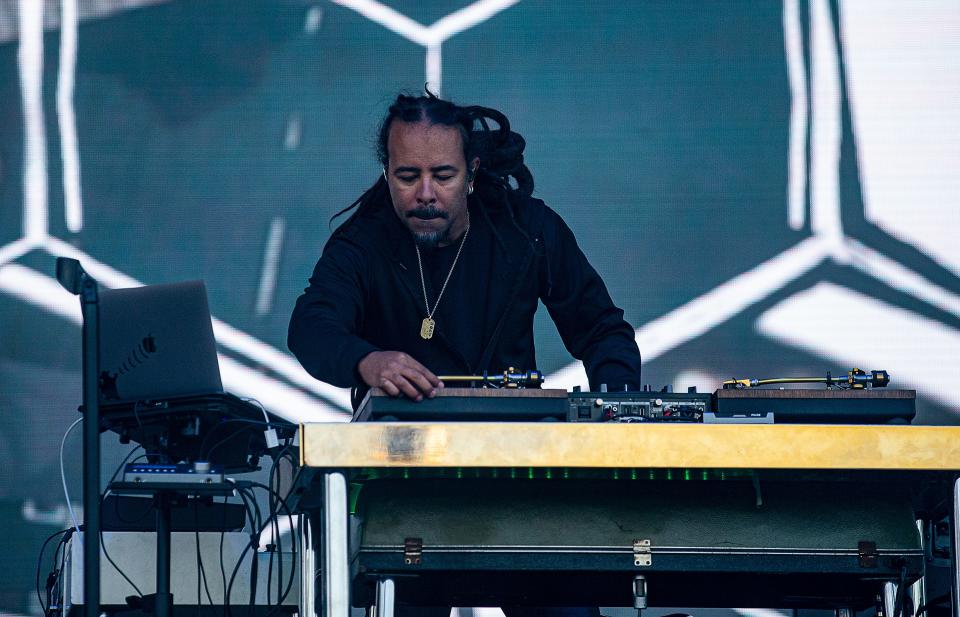Turntablist Chris Kilmore of Incubus on the final night of the 2022 Louder Than Life music festival in 2022.