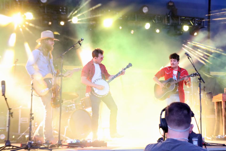 Flatland Cavalry performs second in the lineup at a sold-out Hodgetown Stadium concert in Amarillo, Texas. Also performing were Hailey Whitters and Midland.