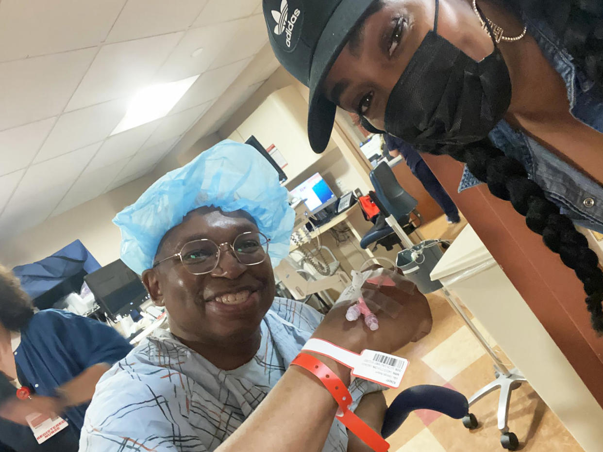 Robert George and his sister, Angelique, on the day of his surgery.  (Courtesy Robert George)