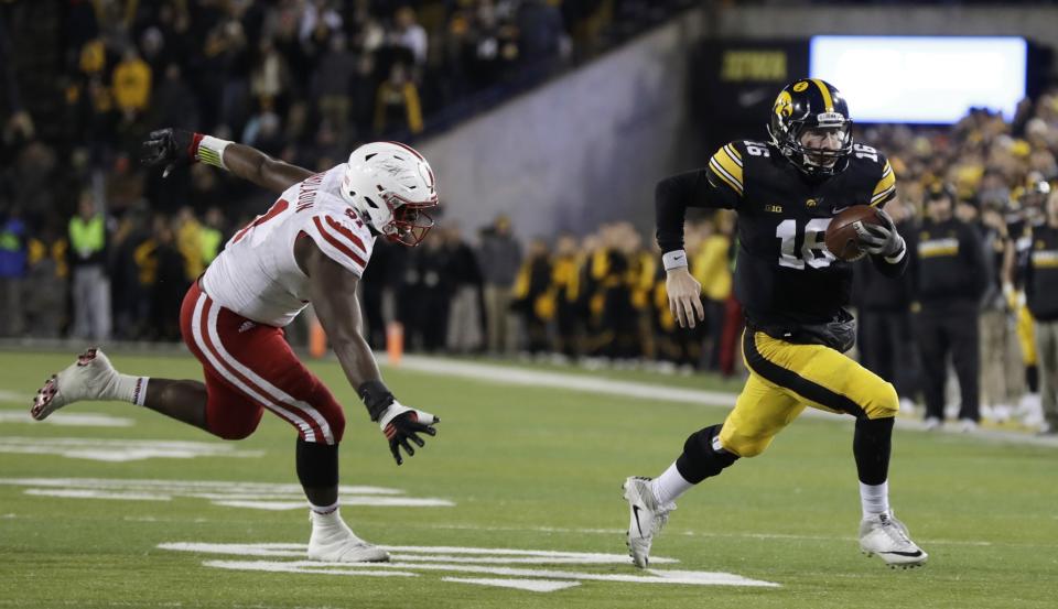 Iowa quarterback C.J. Beathard threw for three touchdowns in the win over Nebraska. (AP Photo/Charlie Neibergall)