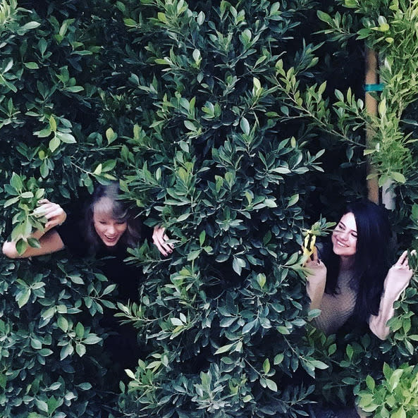 Taylor Swift, with Selena Gomez: “Are we out of the woods yet?” -@taylorswift