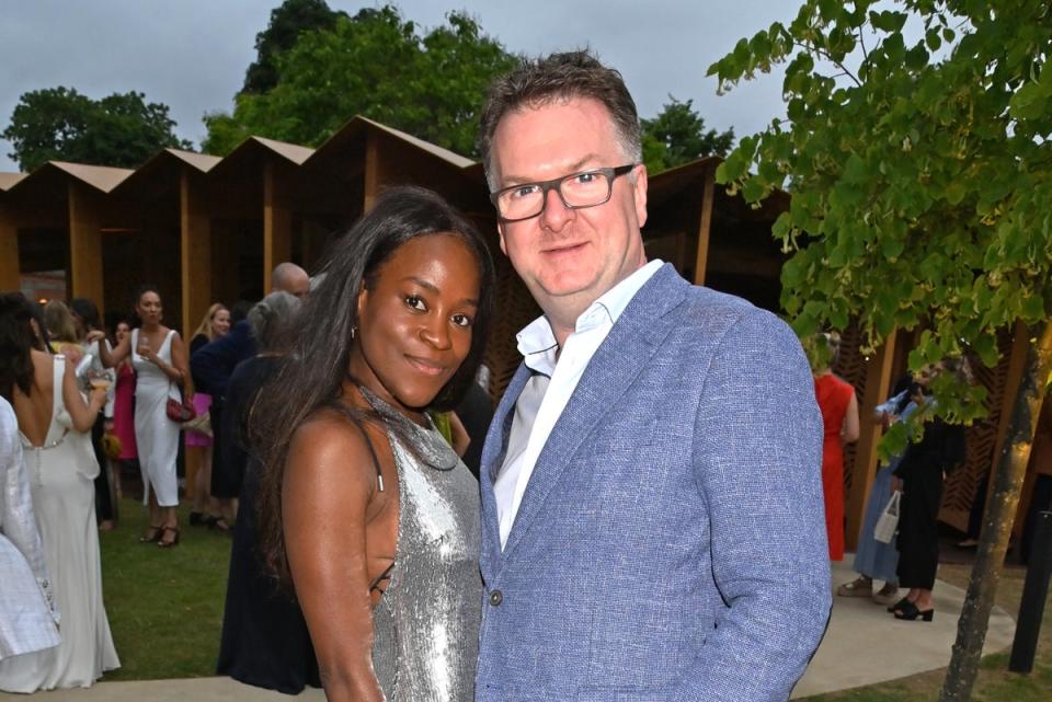 Aindrea Emelife and Ewan Venters attend The Serpentine Summer Party 2023 at The Serpentine Gallery on June 27, 2023 in London, England. (Dave Benett)