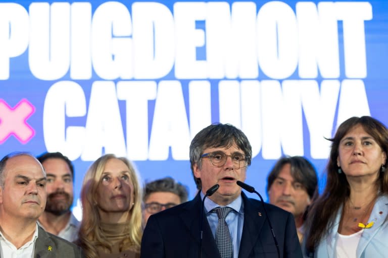 Puigdemont said pro-independence parties had good 'options' for forming a regional government (Matthieu RONDEL)