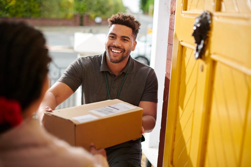 A person receiving a package