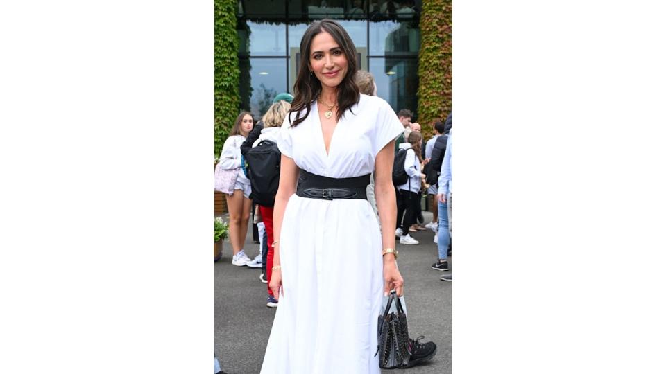 lauren silverman in white dress at wimbledon