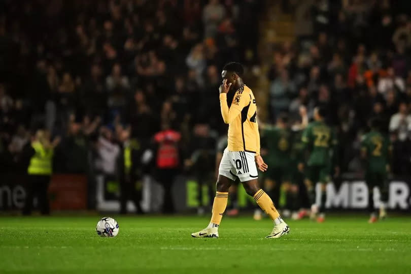 Patson Daka during Leicester City's 1-0 defeat to Plymouth