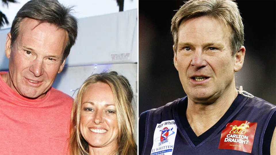 Pictured here, Sam Newman with his late wife Amanda Brown.