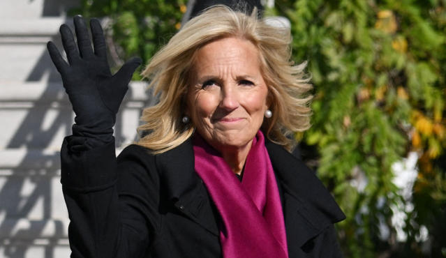 Jill Biden Sharpens Up for Winter With a Cozy Spin On Classic Suede Boots