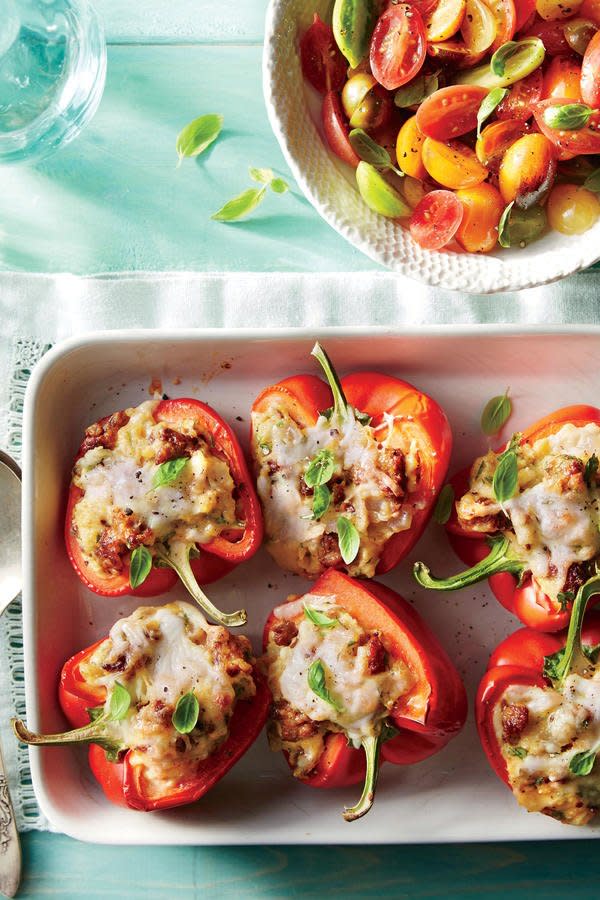 Stuffed Peppers with Grits and Sausage