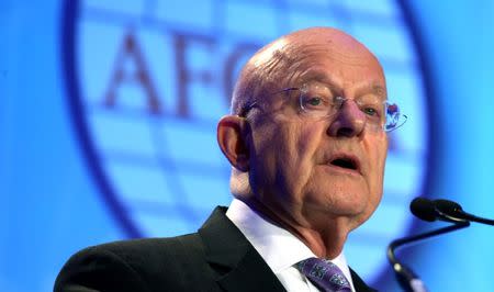 U.S. Director of National Intelligence James Clapper addresses the third annual Intelligence and National Security Summit in Washington September 7, 2016. REUTERS/Kevin Lamarque