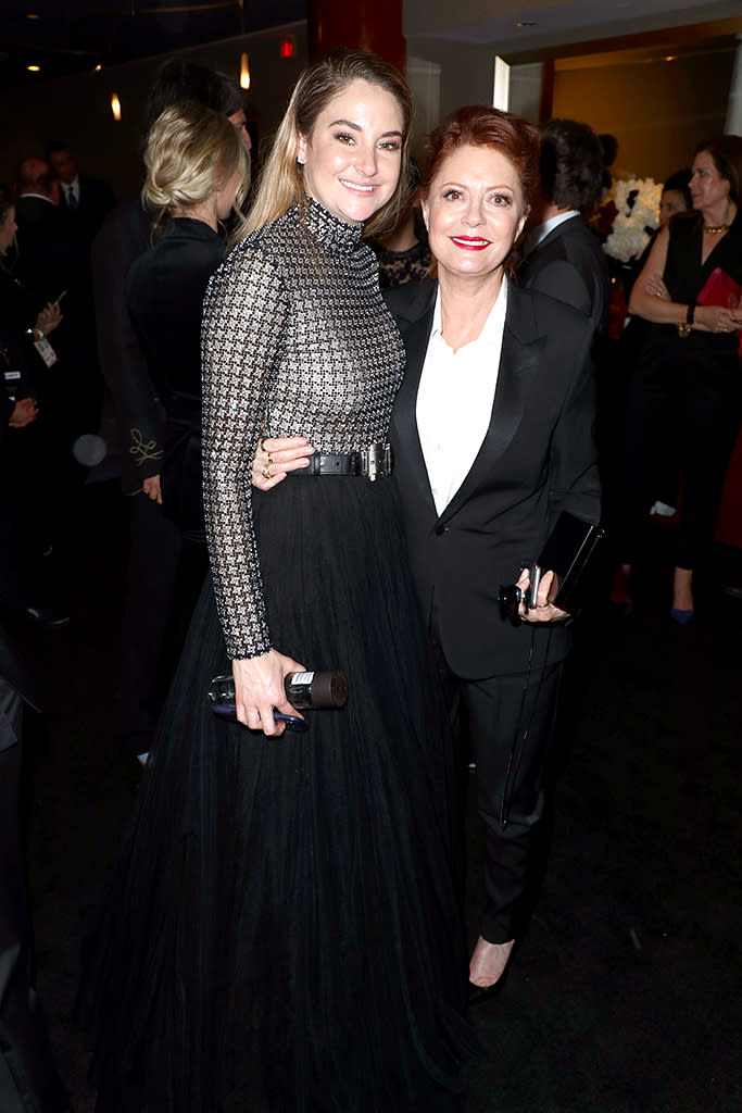 <p>Shailene Woodley and Susan Sarandon attend the InStyle and Warner Bros. party at the Beverly Hilton Hotel. (Photo: Joe Scarnici/Getty Images for InStyle) </p>