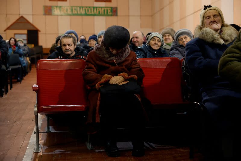 People gather for Christmas hymns, in Kramatorsk